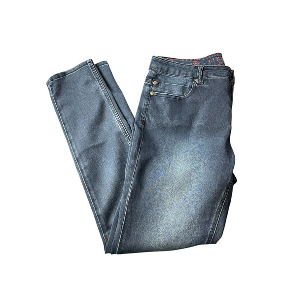 Liverpool Jeans Denim - Liverpool Jeans Co Abbys Skin Denim Jeans Women Size 6 Dark Denim Soft Skinny